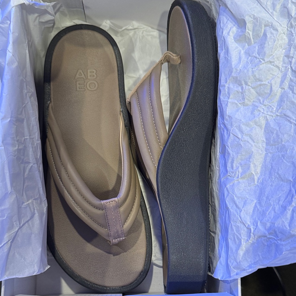 Abeo Tan and Black Sandals price is firm